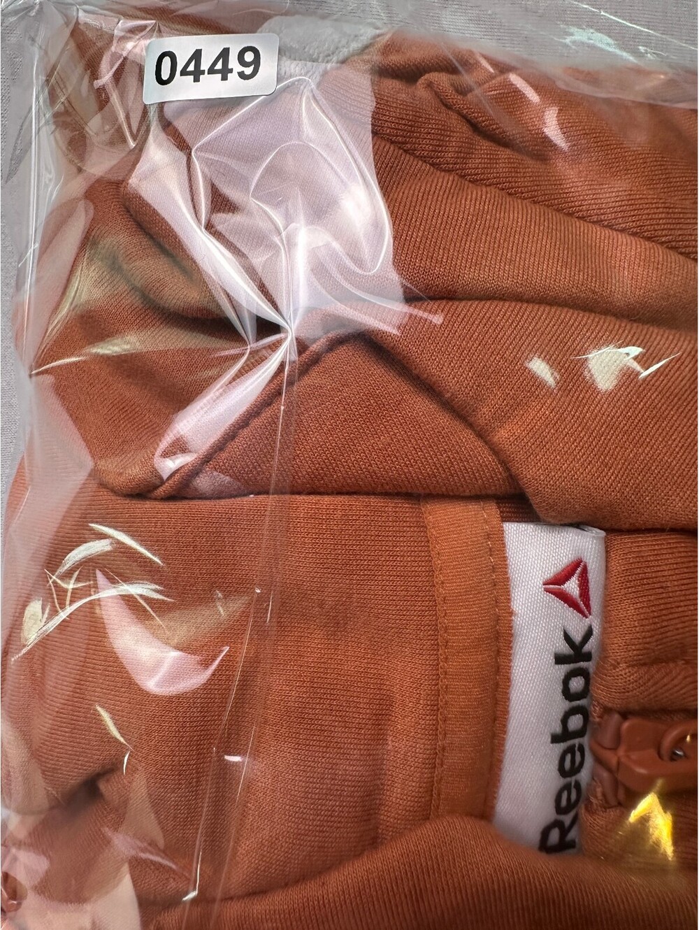 Reebok Track Jacket Size Large Rust Orange Full Zip Striped - Picture 8 of 8
